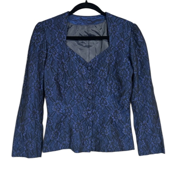 Retro Sweetheart Lace Whimsigoth Witchy Rockabilly Textured Steampunk Blazer - Picture 2 of 5